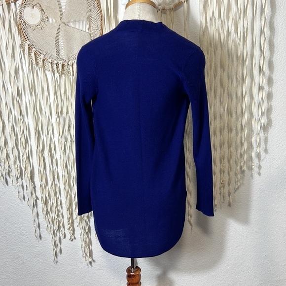 Eileen Fisher Purple Blue Merino Wool Open Front Cardigan Size XS/P - Picture 4 of 10